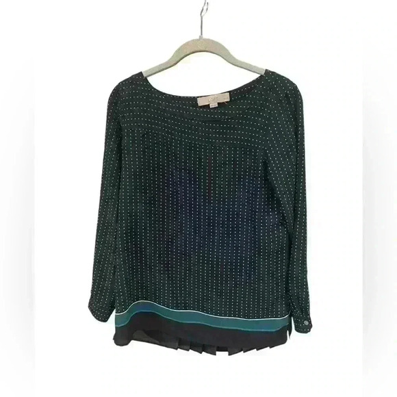 LOFT Polka Blue Dot Blouse Size XS Petite - Picture 2 of 3